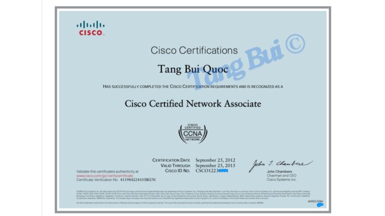 I earned this certificate during working as a Network Specialist